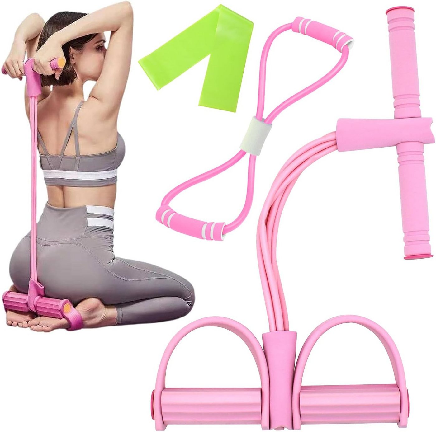 FELIXLEO Multitrainer Pedal Widerstandsband mit 8-förmigem Band und Fitnessbändern, (1-St) Bild 2