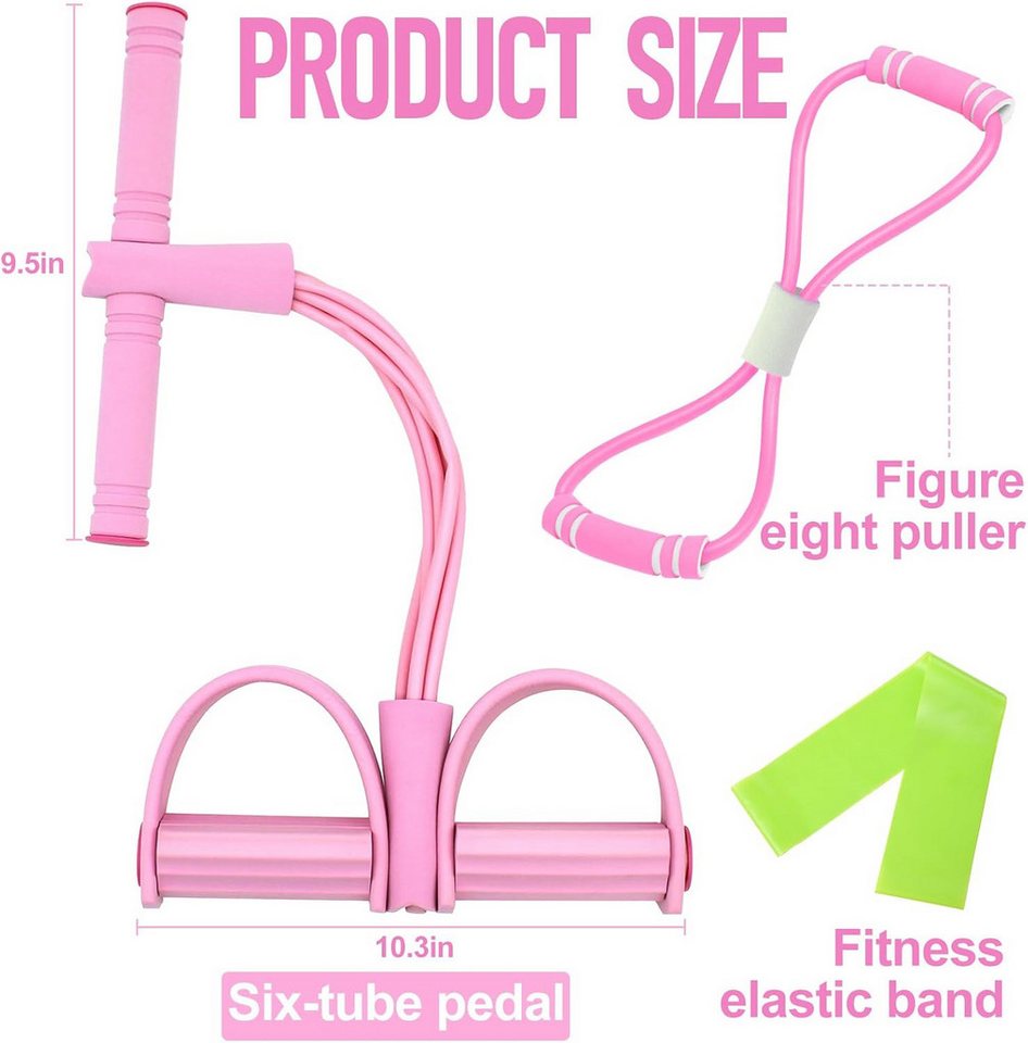 FELIXLEO Multitrainer Pedal Widerstandsband mit 8-förmigem Band und Fitnessbändern, (1-St) Bild 4