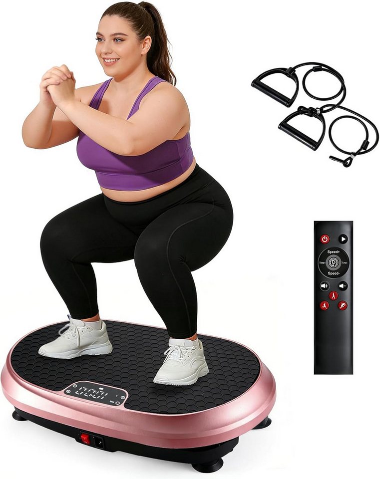 Nettlife Vibrationsplatte 3D 9 Trainingsprogramme 199 Intensitätsstufen 2 Bändern Fernbedienung, 200 W, Vibration Plate Bluetooth Fitnessgeräte Zuhause Max. Belastung 150 KG Bild 4