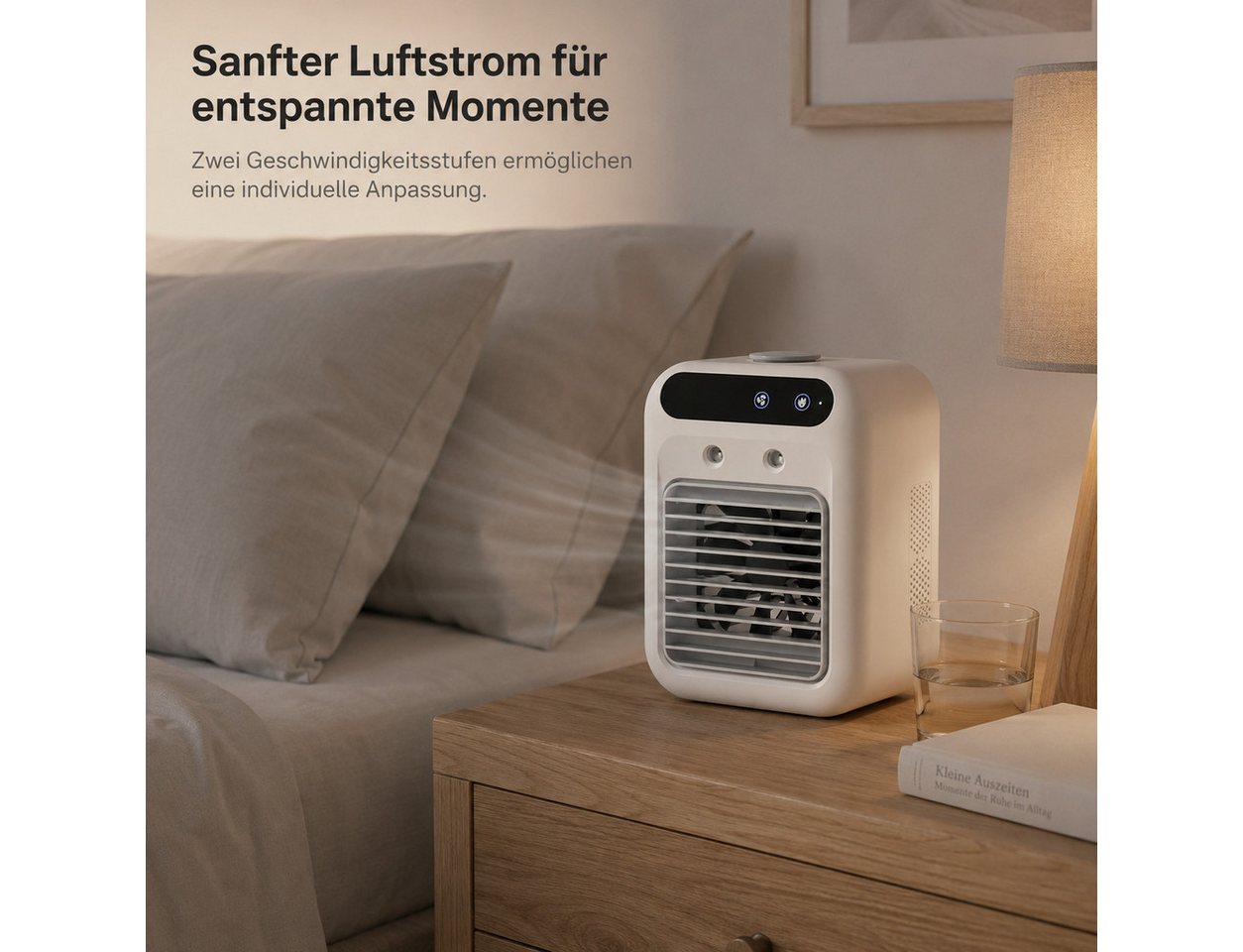 Tekoo Ventilatorkombigerät Tischventilator mit Luftbefeuchter, Mini-Luftkühler, USB-Akku, 2-in-1 Kühlung und Luftbefeuchtung Bild 3