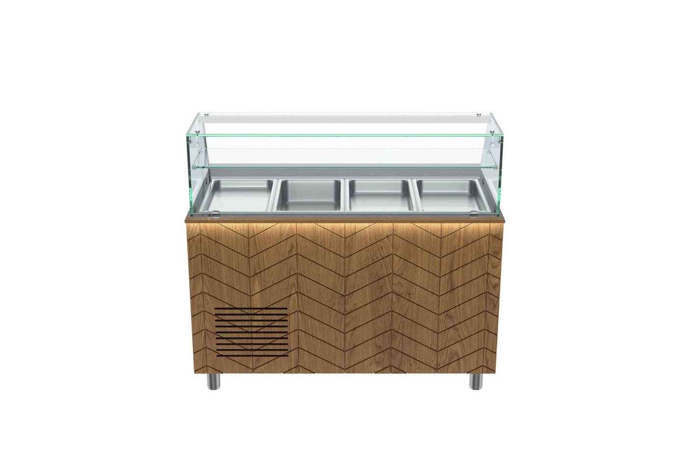 Gastronics Pizzaofen Salattheke Premium 141 x 70 x 125 cm schwarzer Compact LED 2 Türen