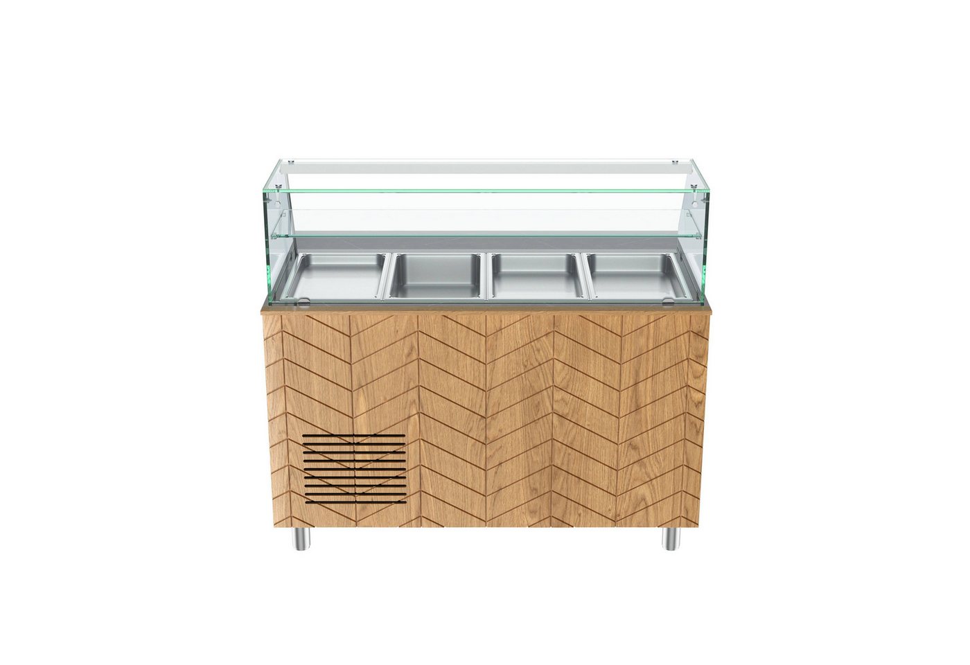 Gastronics Pizzaofen Salattheke Premium 141 x 70 x 125 cm schwarzer Compact LED 2 Türen Bild 4