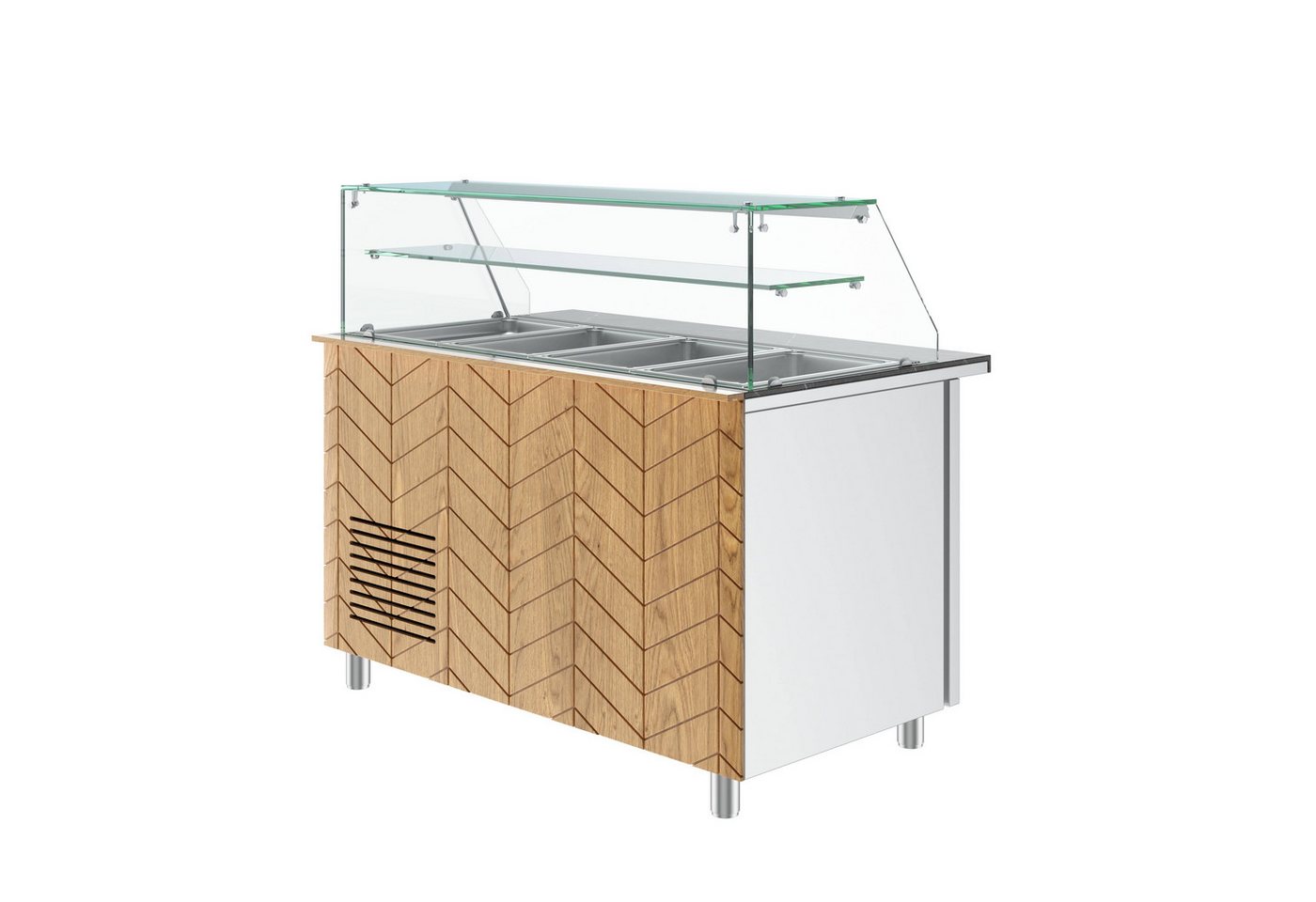 Gastronics Pizzaofen Salattheke Premium 141 x 70 x 125 cm schwarzer Compact LED 2 Türen Bild 5