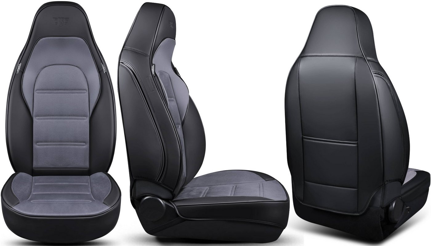 BREMER SITZBEZ ÜGE Autositzbezug für VW ID.3 Bj ab 2020 LT2, Set, 2-tlg., Schonbezüge Sitzbezüge Fahrer und Beifahrer, in Schwarz/Grau Bild 3