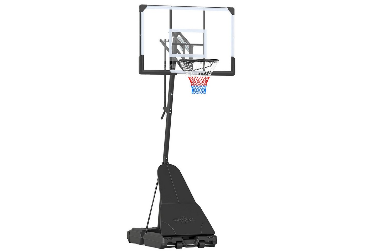 COSTWAY Basketballständer, Mit Ballrücklauf, PC-Rückwand & befüllbarem Standfuß