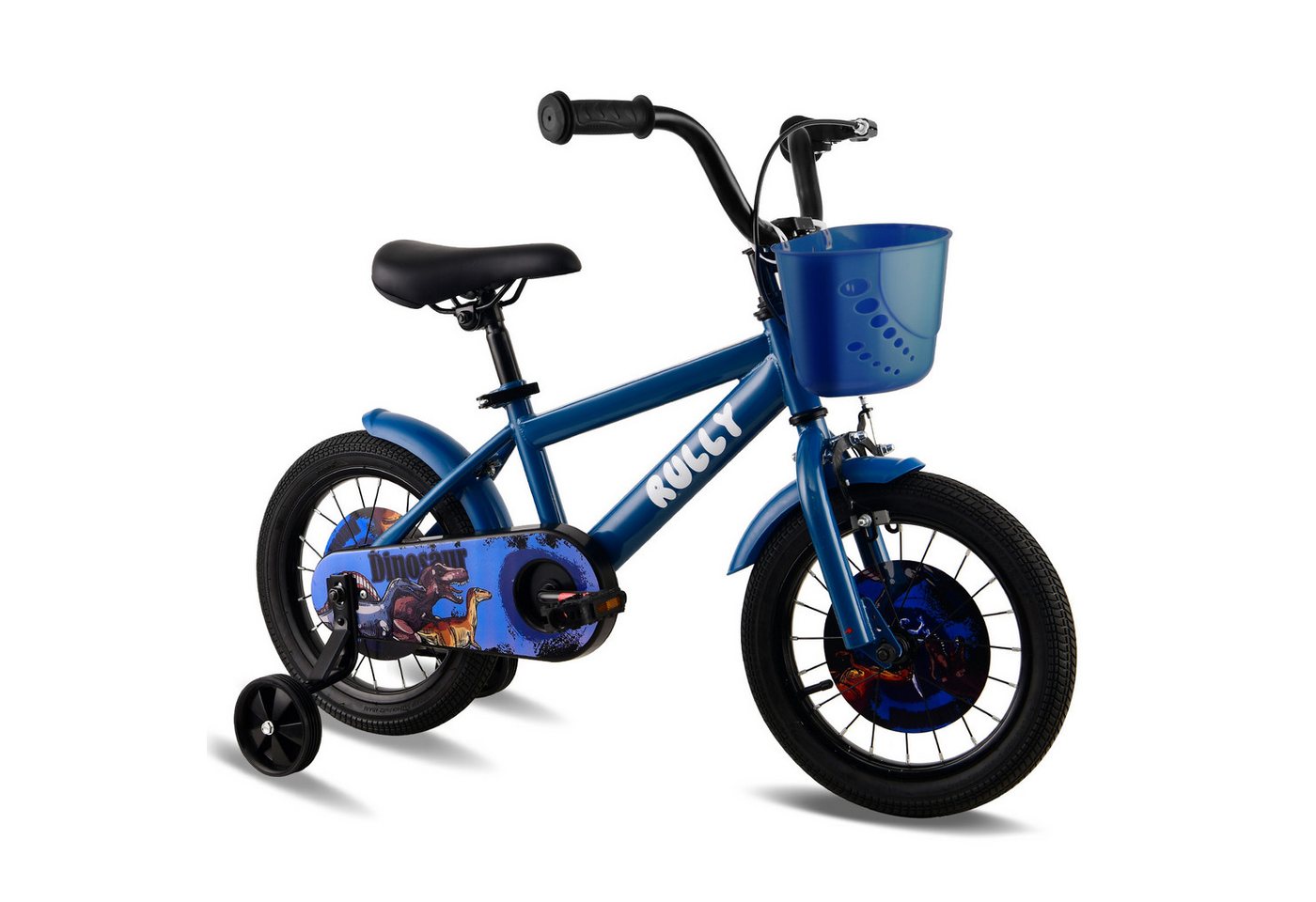 RULLY Kinderfahrrad Kinderfahrrad für Jungen 12/14/16 Zoll, 2–7 Jahre, 1 Gang, Mit Stützrädern Rücktrittbremse, Handbremse, Korb Bild 3