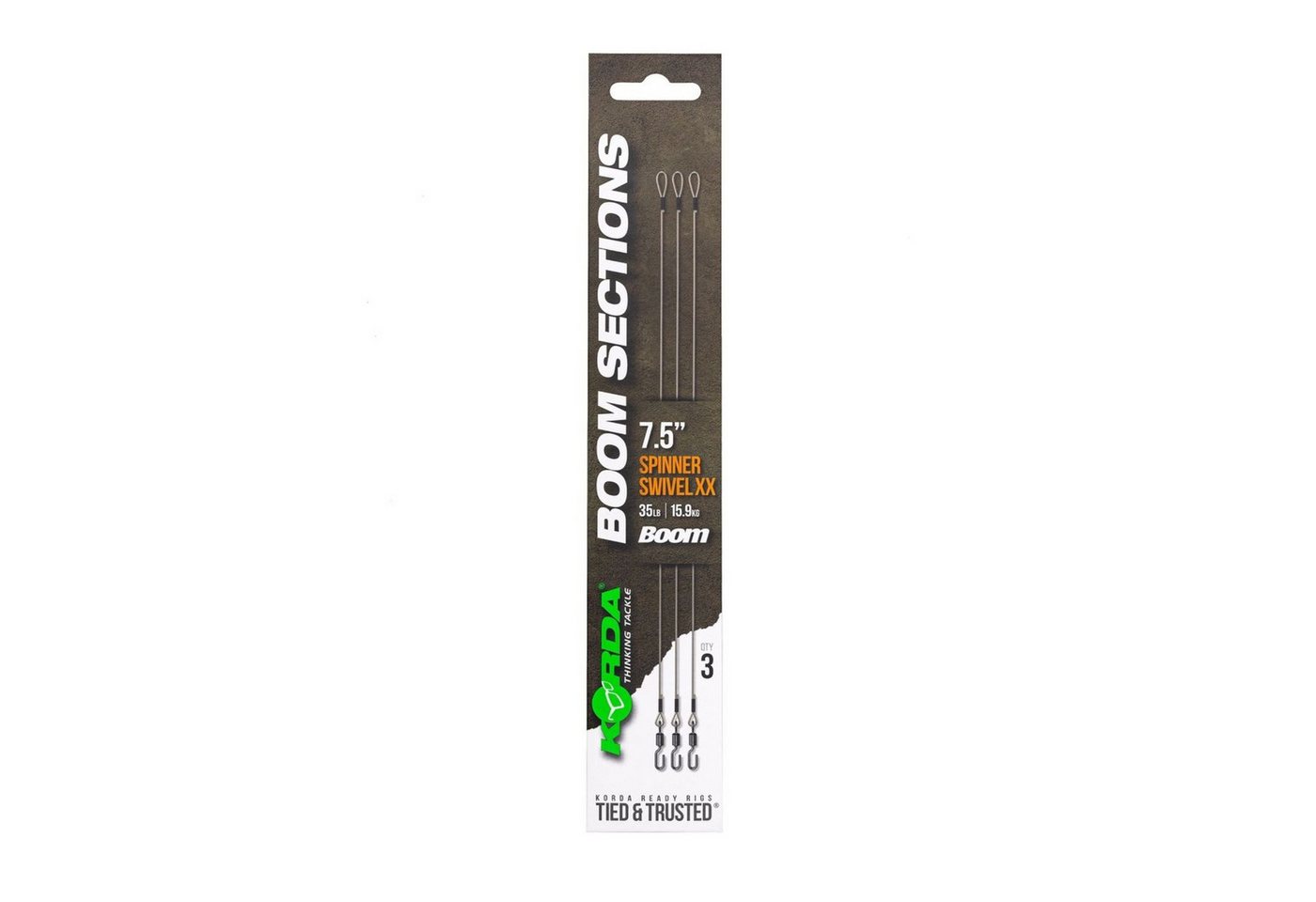 Korda Karpfenhaken Korda Booms Spinner Swivel XX - 3 Karpfenrigs
