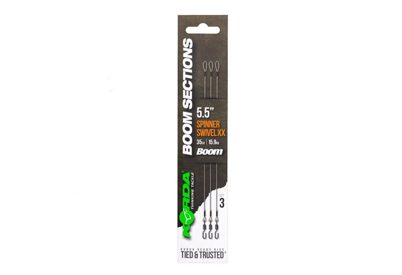 Korda Karpfenhaken Korda Booms Spinner Swivel XX - 3 Karpfenrigs Bild 2