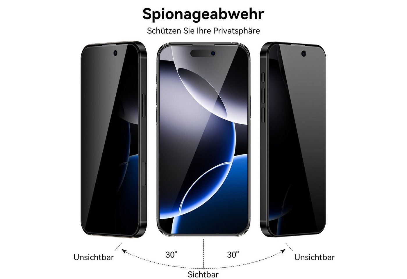 Sytifro Schutzfolie Sichtschutz Panzerglas für iPhone 18/17 Serie, Privacy Schutzfolie, (Blickschutz für iPhone 18 Pro Max/iPhone 18 Pro/iPhone 17 Pro Max/iPhone 17 Pro/iPhone 17 Air/iPhone 17/iPhone 16 Plus, 10H Displayschutz, Privacy Blickschutzfolie 28° Sichtschutz), 2 Privacy Glass + 1 Montagerahmen, Premium Panzerfolie
