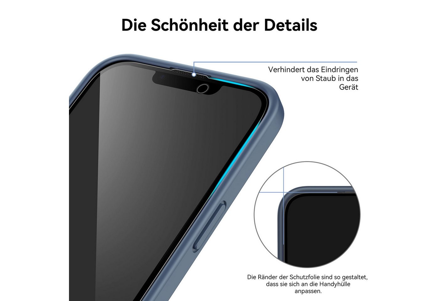 Sytifro Schutzfolie Sichtschutz Panzerglas für iPhone 18/17 Serie, Privacy Schutzfolie, (Blickschutz für iPhone 18 Pro Max/iPhone 18 Pro/iPhone 17 Pro Max/iPhone 17 Pro/iPhone 17 Air/iPhone 17/iPhone 16 Plus, 10H Displayschutz, Privacy Blickschutzfolie 28° Sichtschutz), 2 Privacy Glass + 1 Montagerahmen, Premium Panzerfolie Bild 2