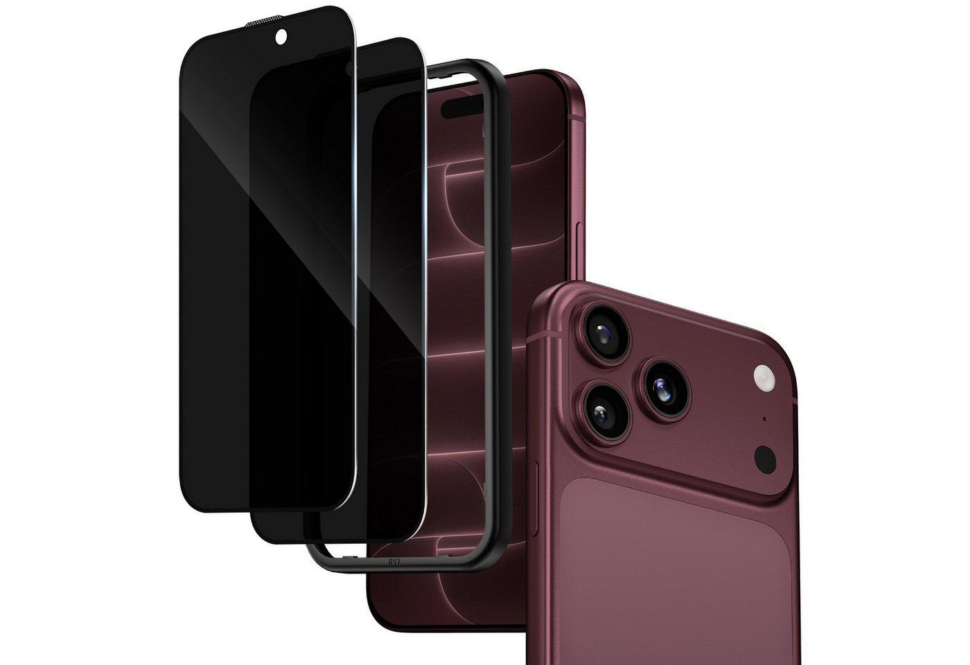 Sytifro Schutzfolie Sichtschutz Panzerglas für iPhone 18/17 Serie, Privacy Schutzfolie, (Blickschutz für iPhone 18 Pro Max/iPhone 18 Pro/iPhone 17 Pro Max/iPhone 17 Pro/iPhone 17 Air/iPhone 17/iPhone 16 Plus, 10H Displayschutz, Privacy Blickschutzfolie 28° Sichtschutz), 2 Privacy Glass + 1 Montagerahmen, Premium Panzerfolie Bild 3