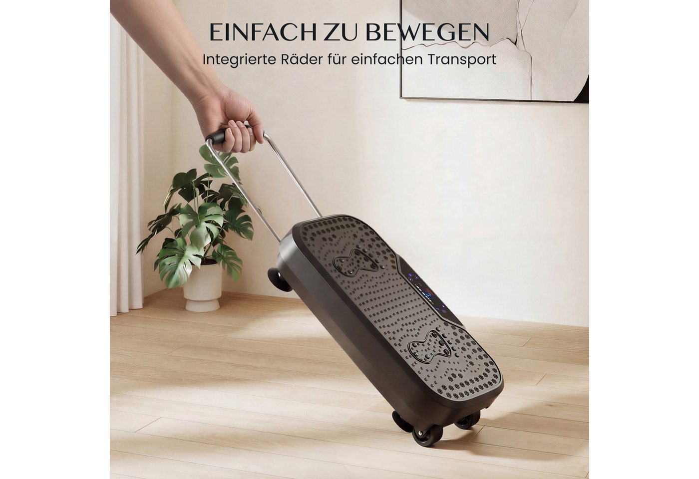 FLEXISPOT Vibrationsplatte Fitness-Vibrationsgerät mit Widerstandsbändern für Ganzkörpertraining, 150 W, 120 Intensitätsstufen, 4 Modi, 120kg Belastbar,inkl. 2 Widerstandsbänder, 1 Fernbedienung