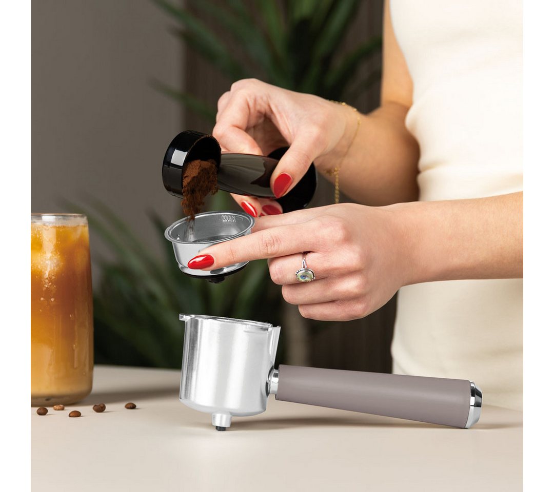 BerlingerHaus Siebträgermaschine BH 9856, 20 Bar, für Kaffeepulver, Kapseln & ESE-Pads, Milchaufschäumer Bild 3