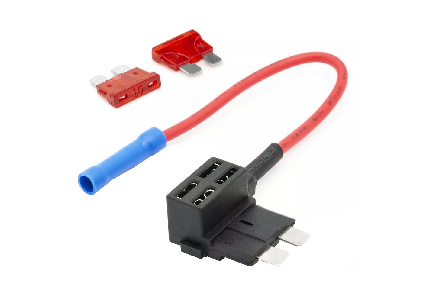 Bolwins L53 Strom Dieb Abgreifer Verteiler Sicherung Adapter Kabel Verstärker Stromkabel, ATO Flachsicherungsstecker, Standard Sicherungskasten Anschluss, Sicherungshalter mit Abzweig, Steckverteiler Adapter (15 cm), Einfache Spannungsabnahme, sichere Verbindung Bild 3