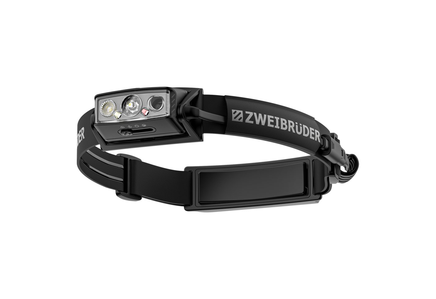 Zweibrüder LED Stirnlampe ZB9H, Focus-Function aufladbar / USB-C Aluminium Rotlicht + Rücklicht (rot) Bild 3