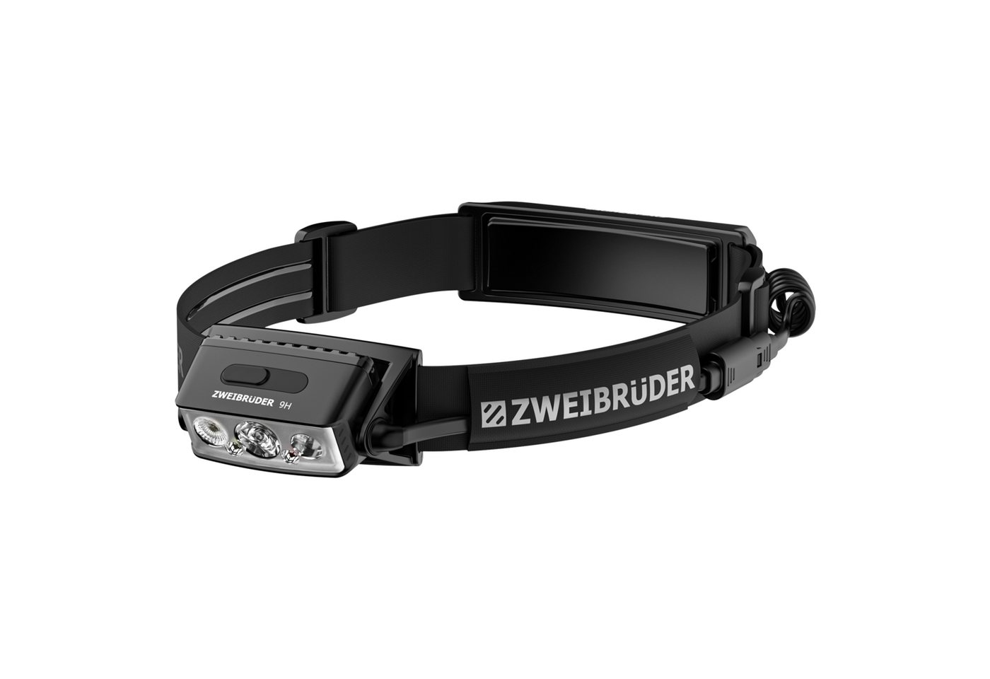 Zweibrüder LED Stirnlampe ZB9H, Focus-Function aufladbar / USB-C Aluminium Rotlicht + Rücklicht (rot) Bild 5