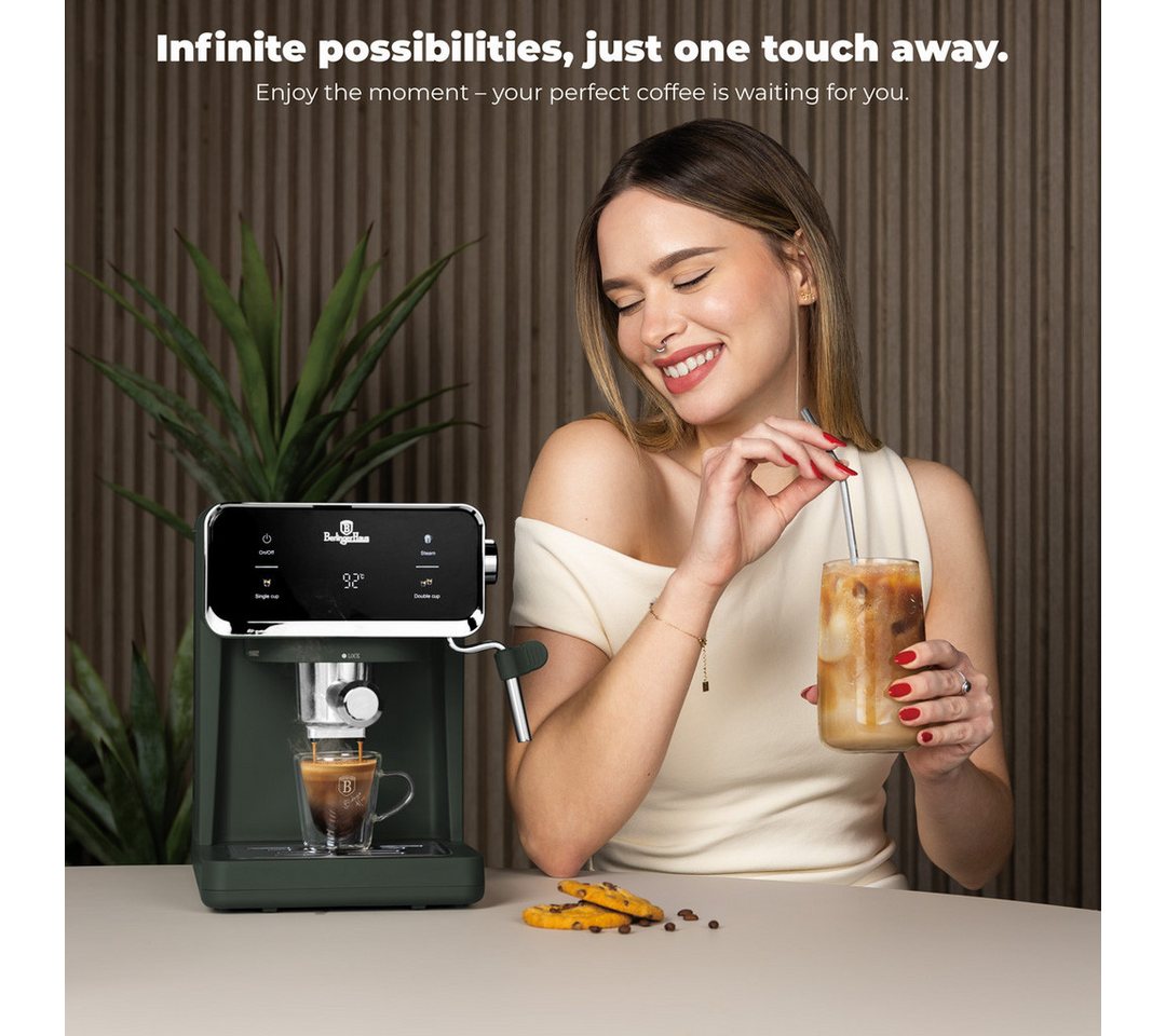 BerlingerHaus Siebträgermaschine BH 9850, 20 Bar, Touch-Display, Milchaufschäumer, für Kaffee, Pads & Kapseln Bild 5