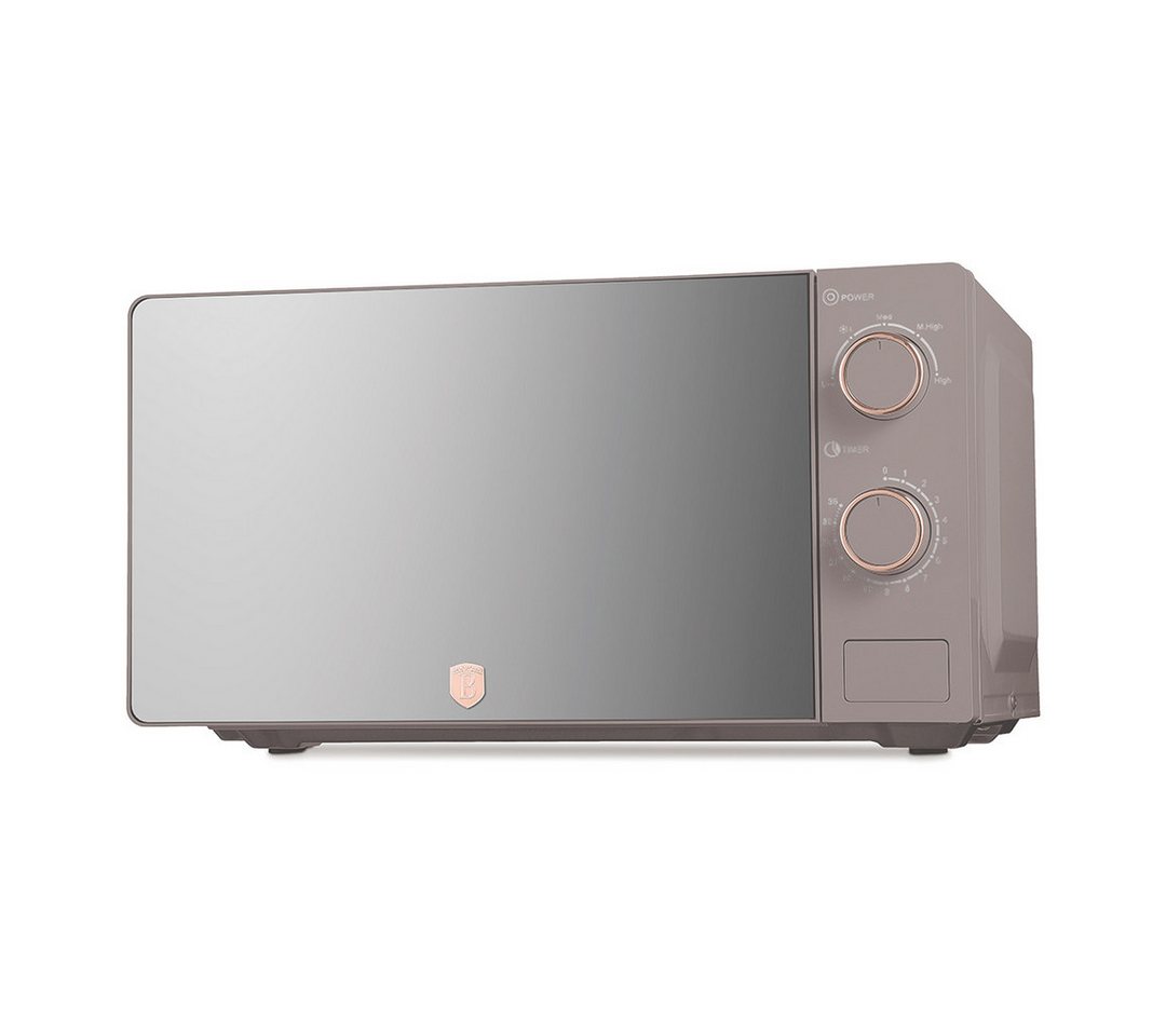 BerlingerHaus Mikrowelle BH 9901, 20 l, 700 W, 5 Leistungsstufen, Auftaufunktion, Spiegelglastür