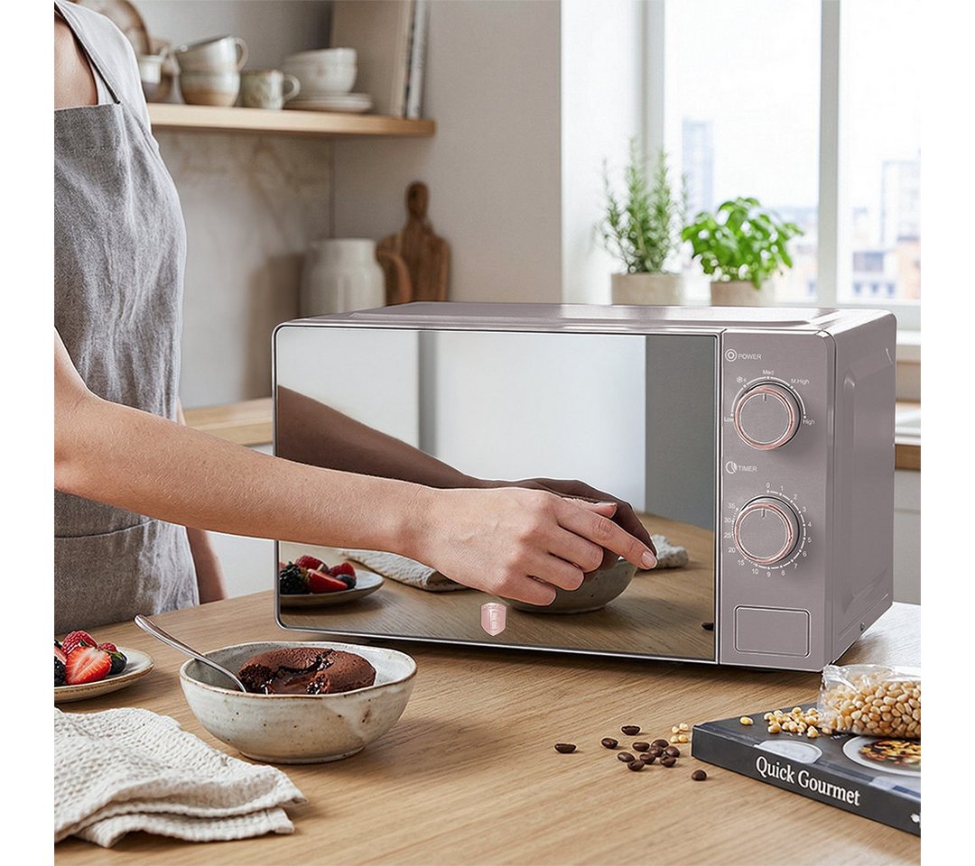 BerlingerHaus Mikrowelle BH 9901, 20 l, 700 W, 5 Leistungsstufen, Auftaufunktion, Spiegelglastür Bild 5