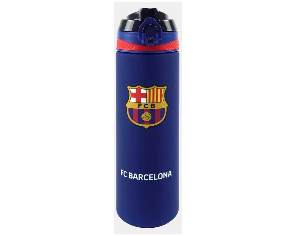 FC Barcelona Trinkflasche FC Barcelona Barca matte Plastikflasche mit Strohhalm 700 ml