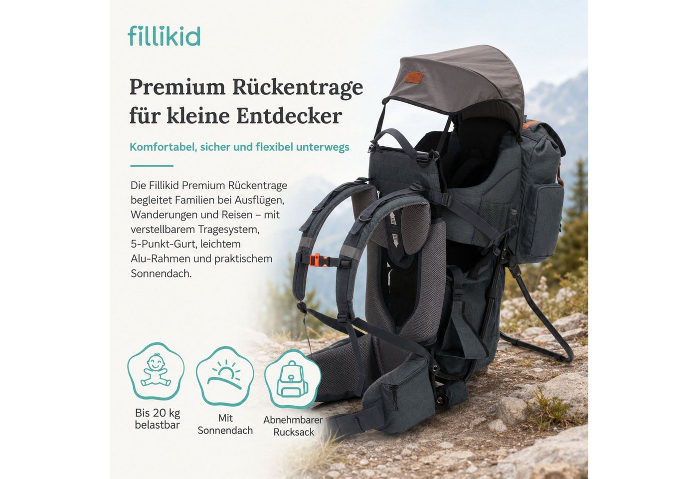 Fillikid Bauchtrage Rückentrage Premium Exclusiv Bild 3
