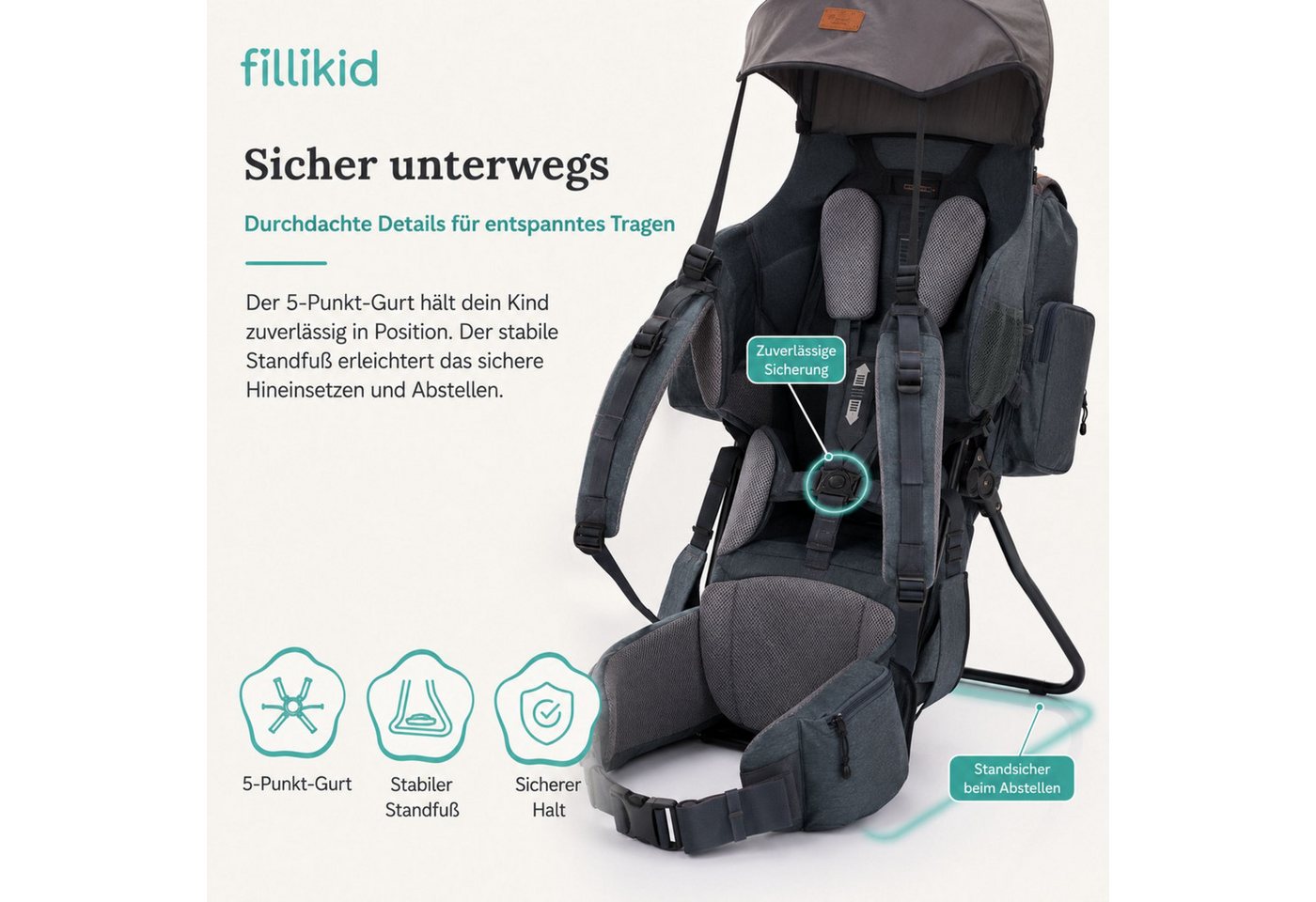 Fillikid Bauchtrage Rückentrage Premium Exclusiv Bild 5