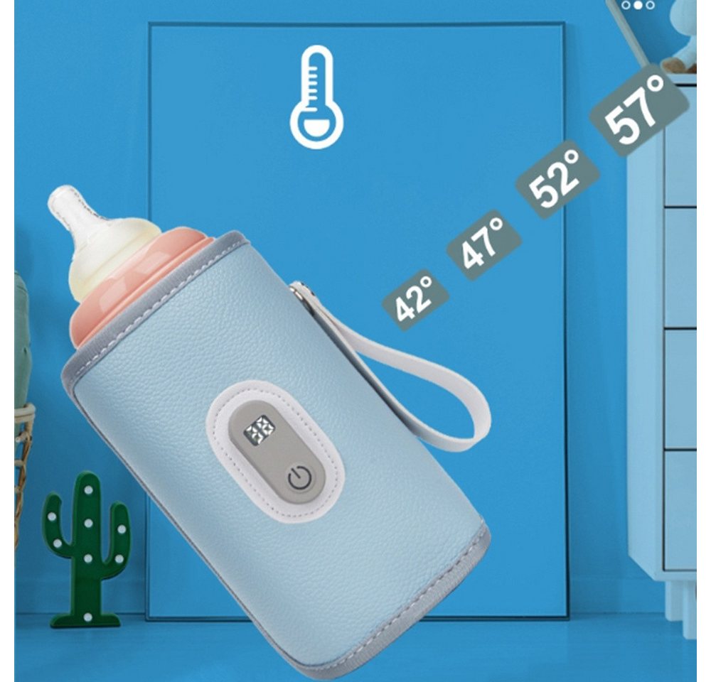 Coonoor Babyflaschenwärmer Tragbarer Baby Flaschenwärmer zur Temperaturhaltung, hält Wärme bis zu 24 h, 5 Temperaturstufen zur Auswahl, USB-Ladung Bild 2