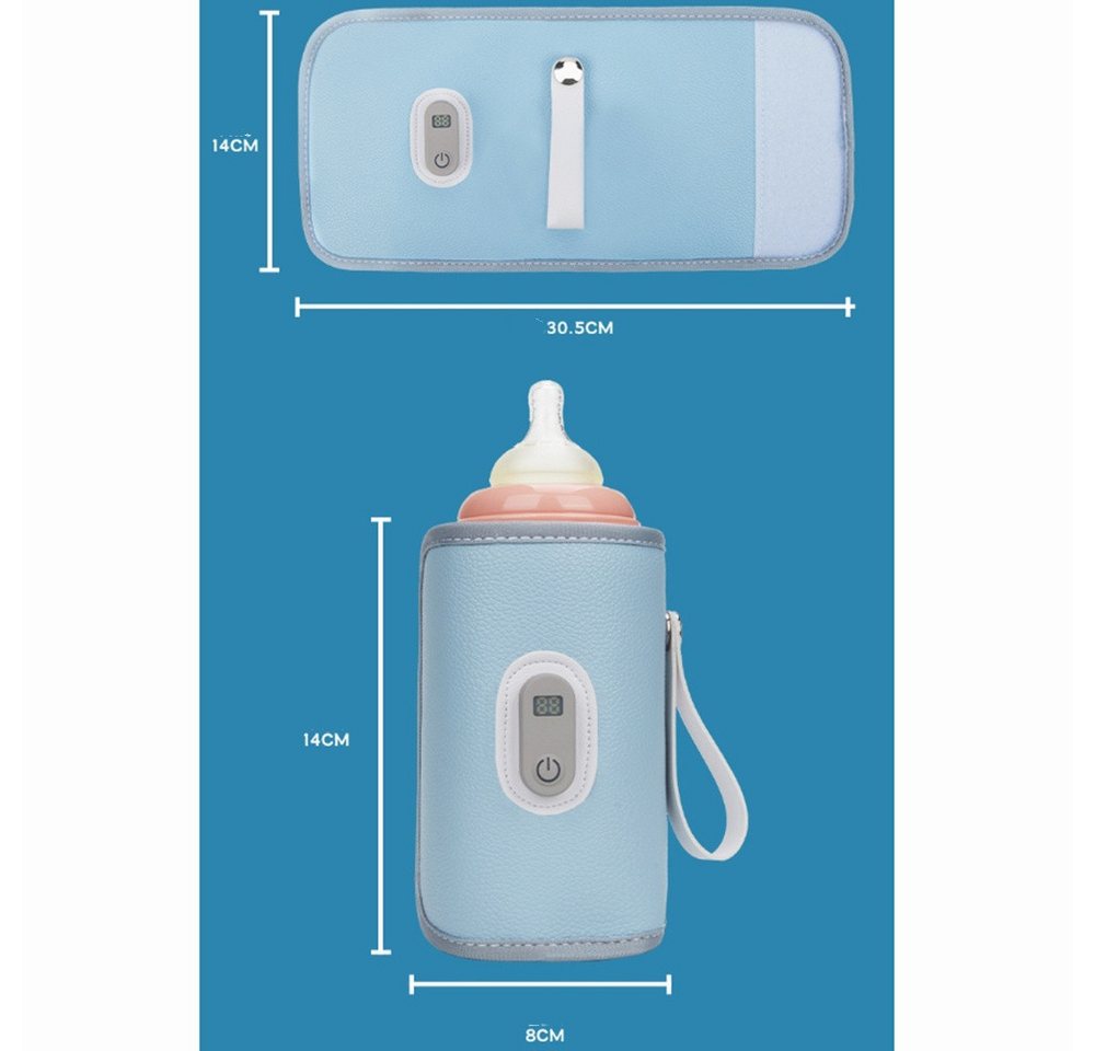 Coonoor Babyflaschenwärmer Tragbarer Baby Flaschenwärmer zur Temperaturhaltung, hält Wärme bis zu 24 h, 5 Temperaturstufen zur Auswahl, USB-Ladung Bild 4