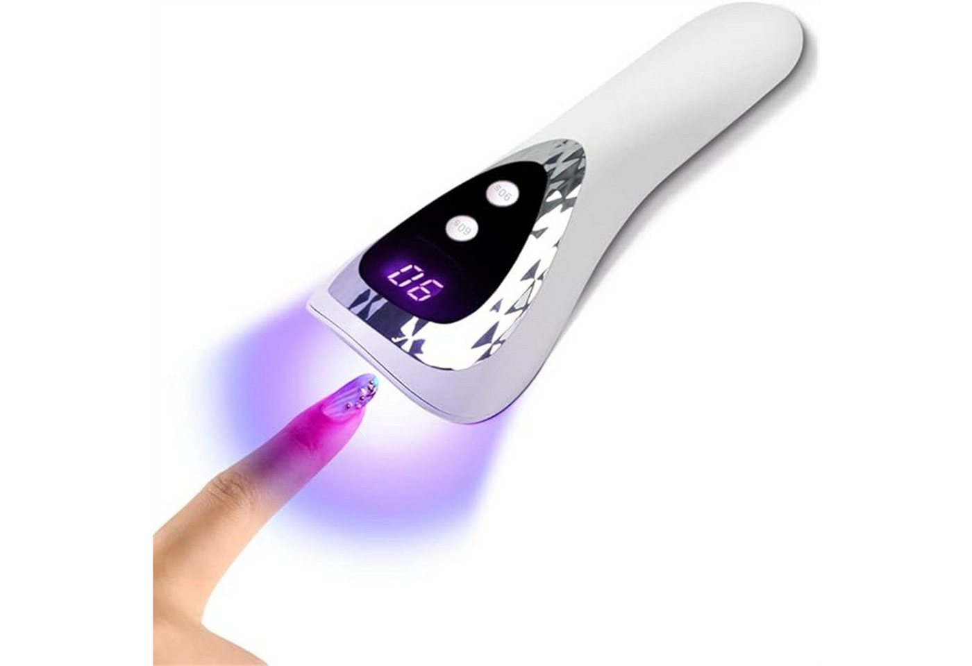 AURIVION Lichthärtungsgerät LED UV Nagellampe Handheld für Gel-Nägel, 1-tlg., Tragbare UV Nagellampe für Zuhause & unterwegs, Mini Lichthärtungsgerät für schnelle Maniküre Bild 2