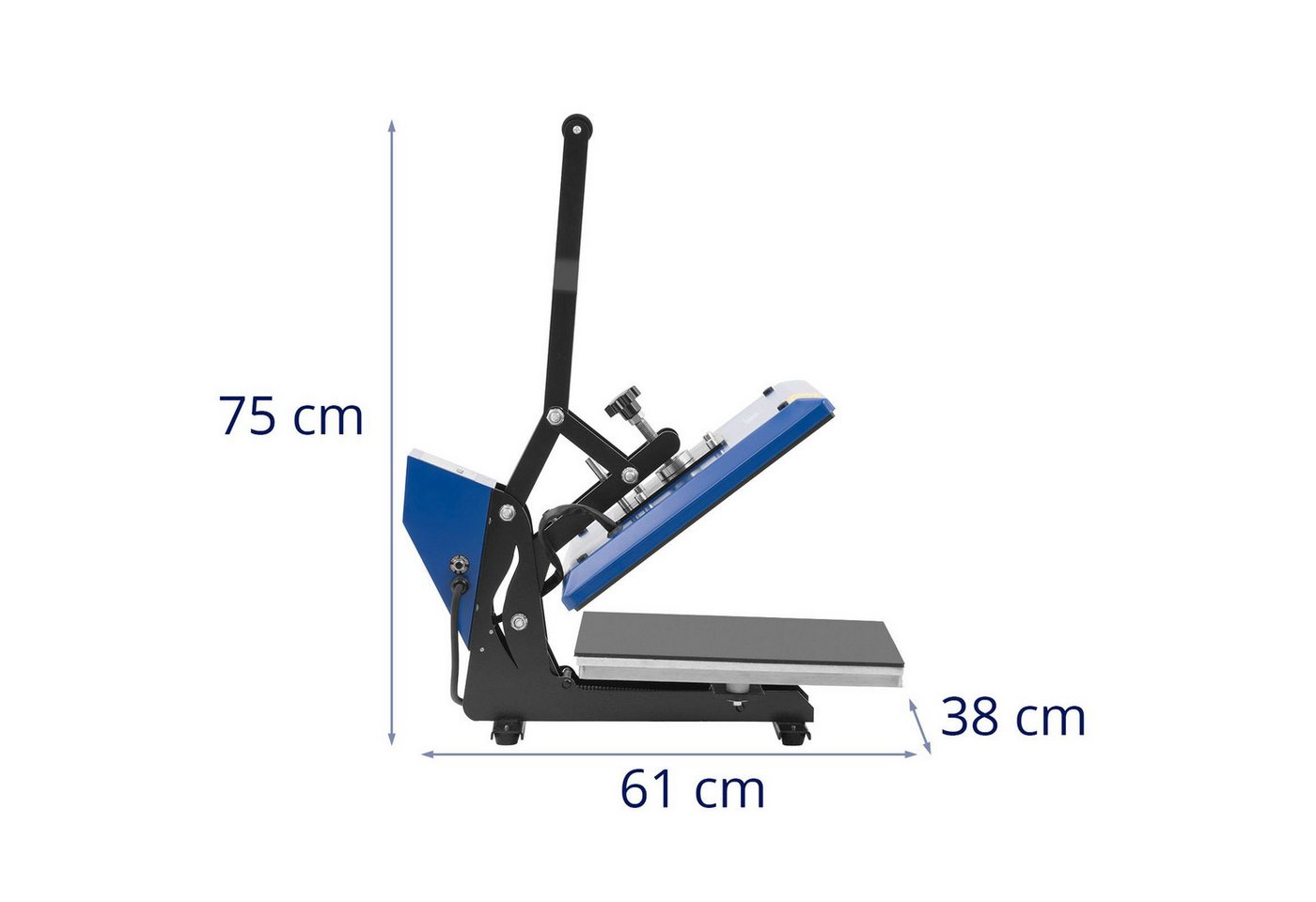 MSW Bügelsystem Transferpresse Hitzepresse 38 x 38 cm 0 - 250 °C 1600 W LCD-Anzeige, 1600 W Bild 4