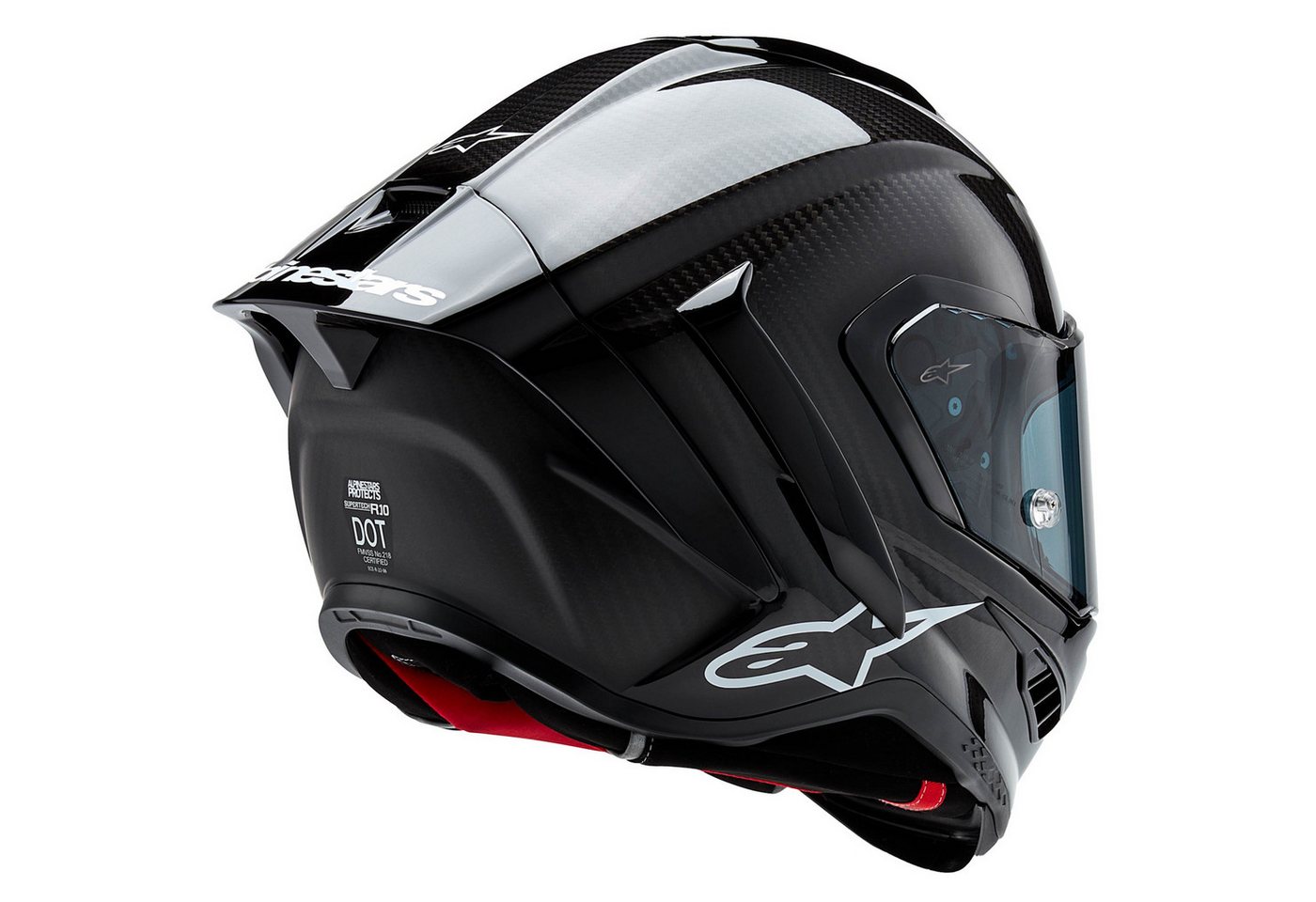 Alpinestars Motorradhelm Alpinestars Supertech R10 Solid Integralhelm Schwarz / Carbon (1er Set), integralhelm motorrad Bild 4