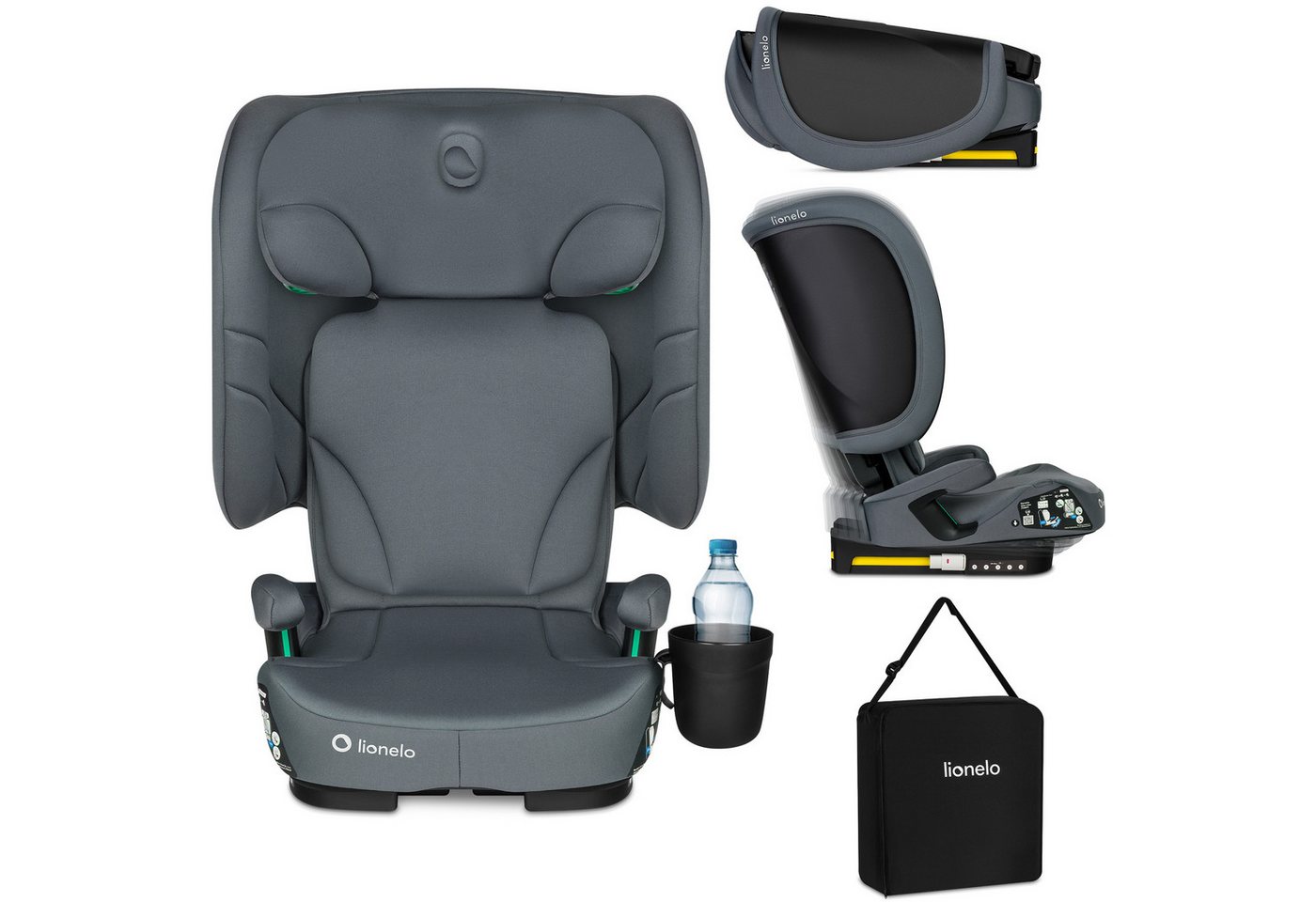 lionelo Autokindersitz ORIN I-SIZE, ab: ab 3,5-4 Jahre, bis: 12 Jahre, ab: 100 cm, bis: 150 cm, (4-teiliges Set), Klappbar/i-Size/14-fach verstellbare Kopfstütze Bild 3