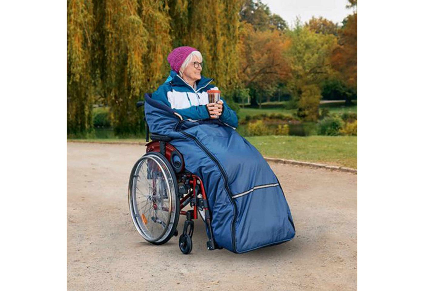 RUSSKA Fußsack Russka Schlupfsack für Rollstühle blau XXL gefüttert