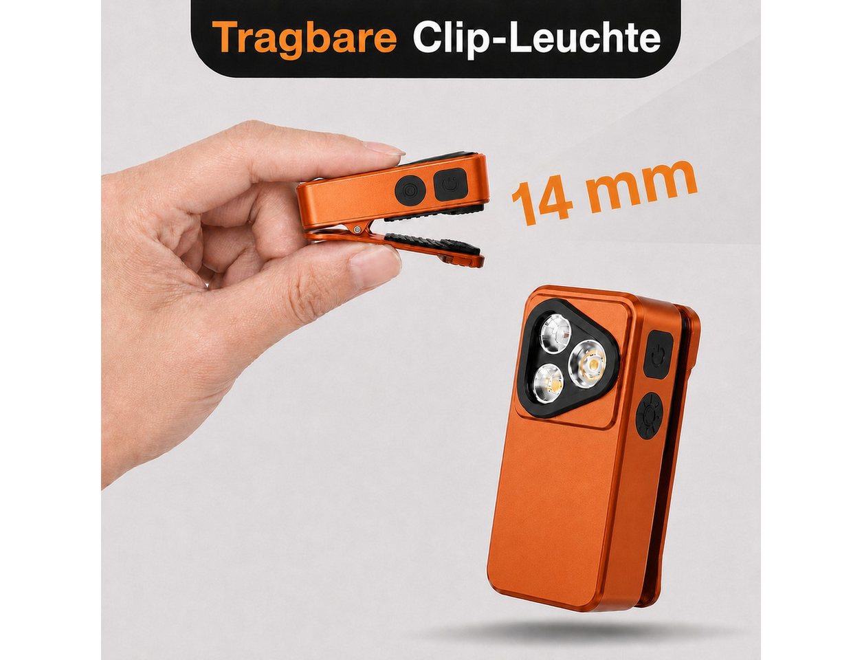Futicare LED Taschenlampe wiederaufladbar, 500 lm Mini Taschenlampe mit Magnet & Clip, (9 Lichtmodi, Spotlicht bis 120 m, Flutlicht 350 lm), IPX6 EDC Arbeitsleuchte für Werkstatt, Camping & Outdoor Bild 4