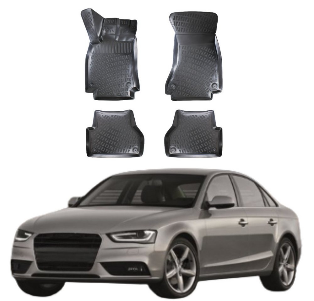 Trimak Passform-Fußmatten Oder Kofferraumwanne Oder Set kompatibel mit Audi A4, Audi A4 B8 Limousine & Avant 2008-2015 Gummimatten Auto TPE Bild 4