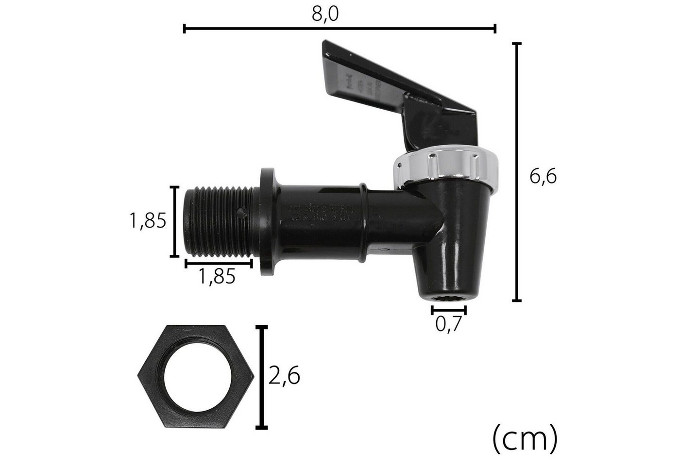 Bielmeier Zapfhahn Auslaufhahn Einkochautomat einwecken Kunststoff 3/8" für Kochstar WECK, Glühweinautomaten Mutter mit 2 Dichtungen Made in Germany Bild 5
