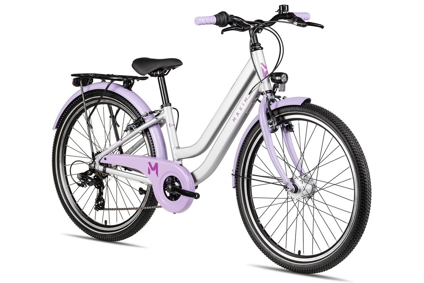 Maxim Kinderfahrrad Maxim Luna 24-7, 7 Gang Shimano Tourney RD-TY300 Schaltwerk, Kettenschaltung, Straßenausstattung violett/rosa Bild 3