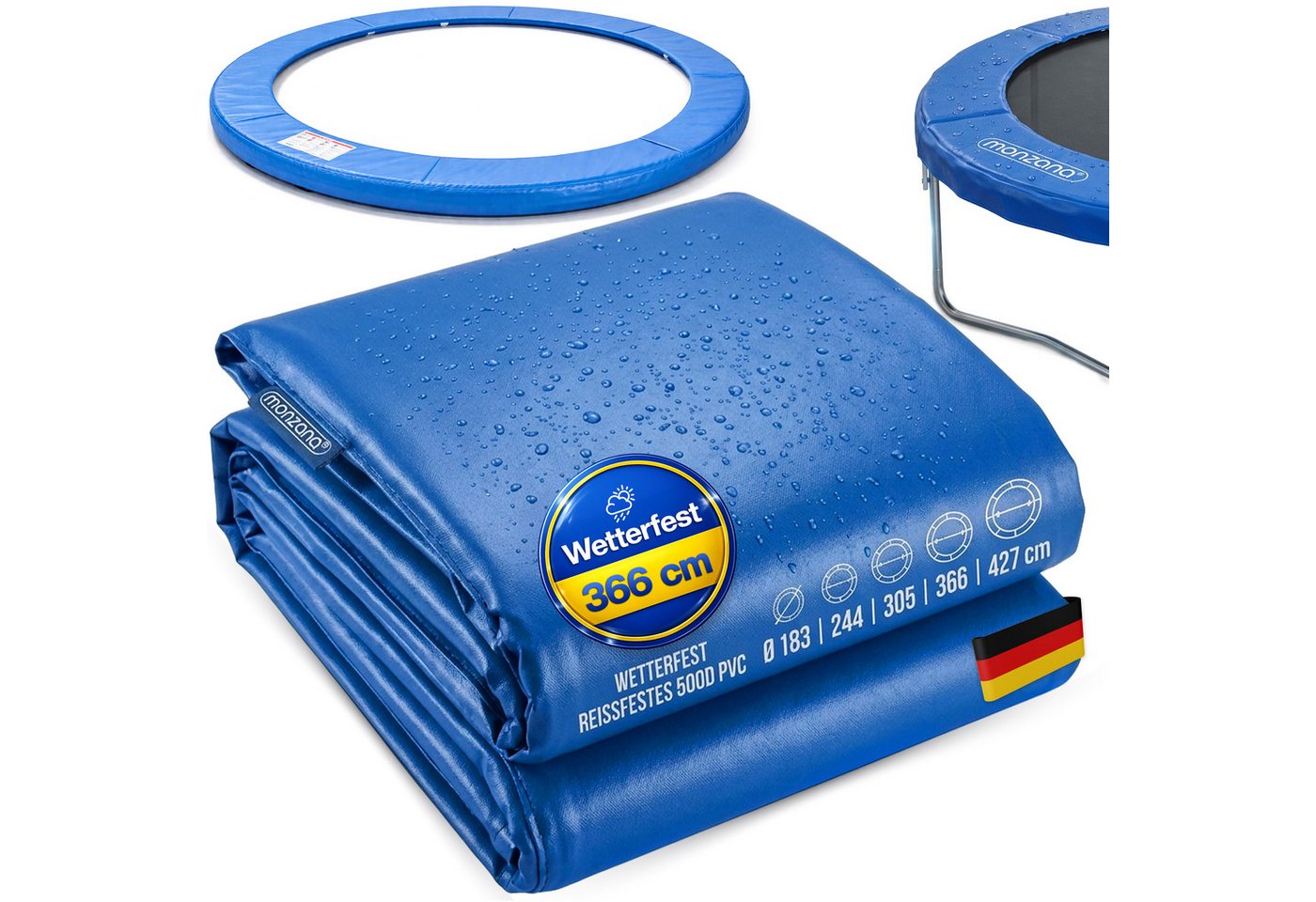 monzana Trampolin-Abdeckplane, Trampolin Randabdeckung Ø 366 cm 30cm breit 100% UV-beständig
