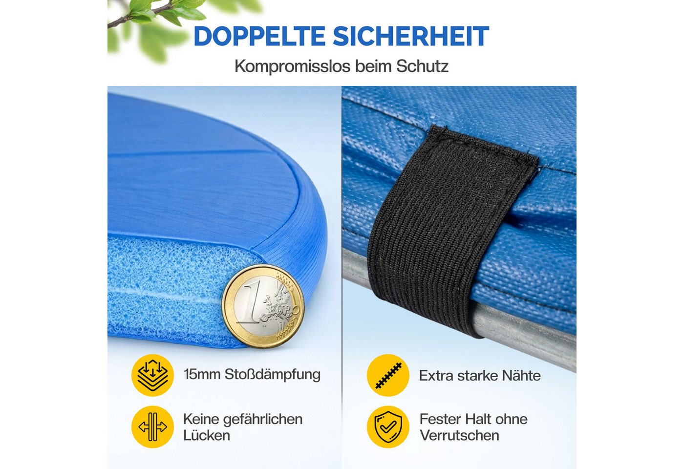 monzana Trampolin-Abdeckplane, Trampolin Randabdeckung Ø 366 cm 30cm breit 100% UV-beständig Bild 4