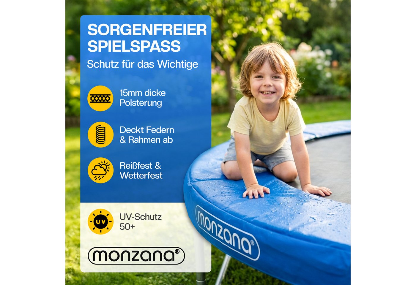 monzana Trampolin-Abdeckplane, Trampolin Randabdeckung Ø 366 cm 30cm breit 100% UV-beständig Bild 5