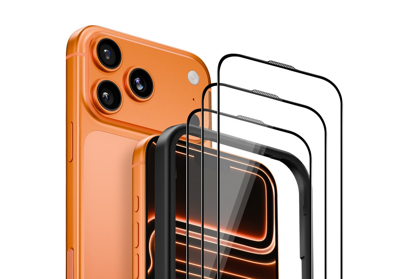 Sytifro Schutzfolie Panzerglas für iPhone 18/17 Serie,10H Härte Schutzfolie,Displayschutz, (iPhone 18 Pro Max/ iPhone 18 Pro/iPhone 17 Pro Max/ iPhone 17 Pro/ iPhone 17 Air/ iPhone 17/ iPhone 16 Pro Max/ iPhone 16 Pro/ iPhone 16 Plus/ iPhone 16, HD- Panzerglasfolie, blasenfrei Displayschutzfolie), 3 Schutzglas + 1 Montagerahmen, Premium Panzerfolie Bild 5