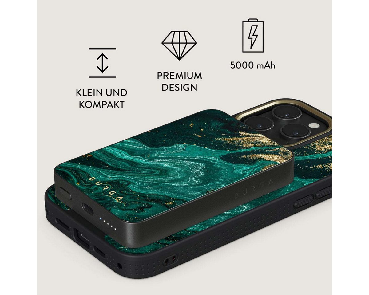 BURGA Burga Magnetische Powerbank 5.000 mAh - MagSafe und Qi2 - Emerald Pool Powerbank (1 St) Bild 3
