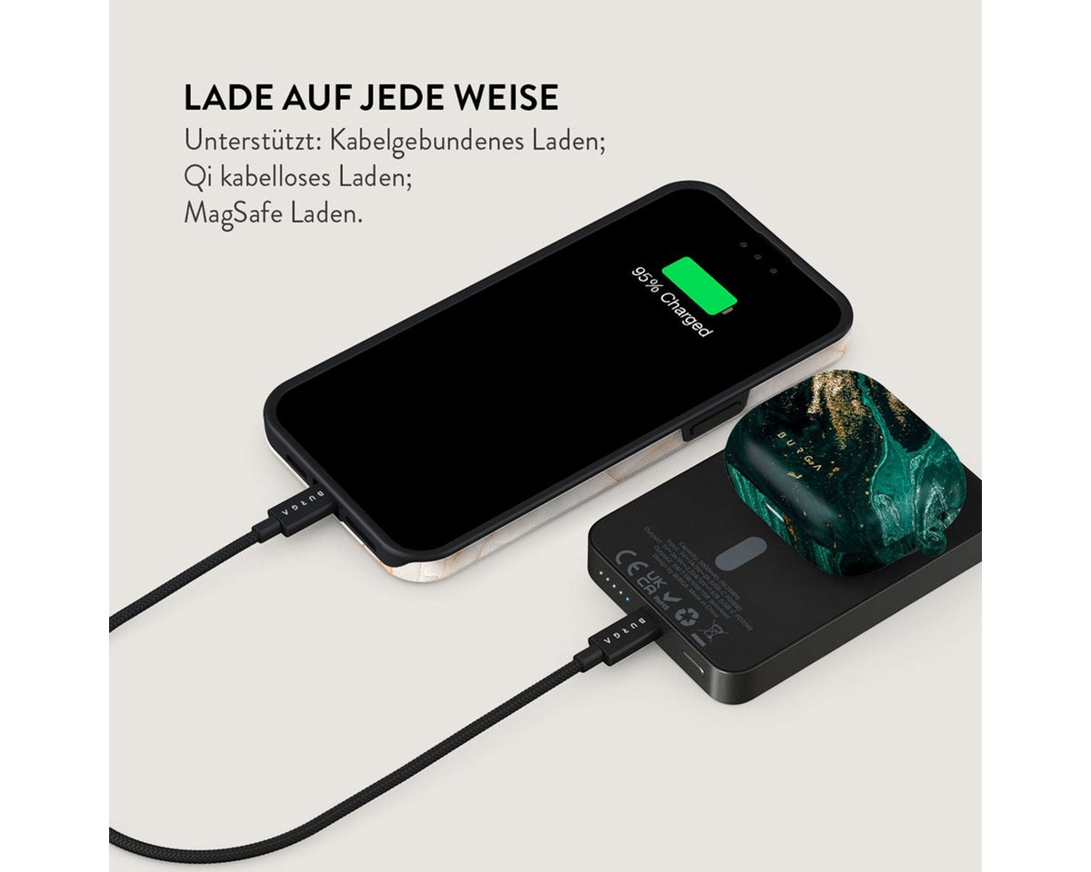 BURGA Burga Magnetische Powerbank 5.000 mAh - MagSafe und Qi2 - Emerald Pool Powerbank (1 St) Bild 5