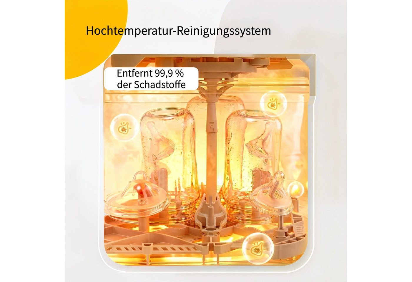 FOHERE Dampfsterilisator All-in-One Flaschenreiniger, Sterilisator und Trockner, 29 Sprühdüsen, 1-tlg.