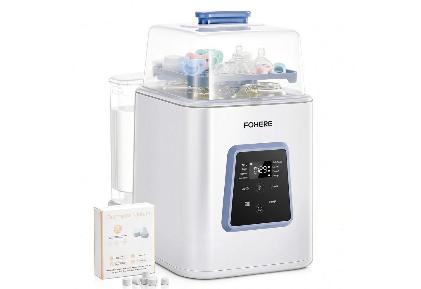 FOHERE Dampfsterilisator All-in-One Flaschenreiniger, Sterilisator und Trockner, 29 Sprühdüsen, 1-tlg. Bild 5