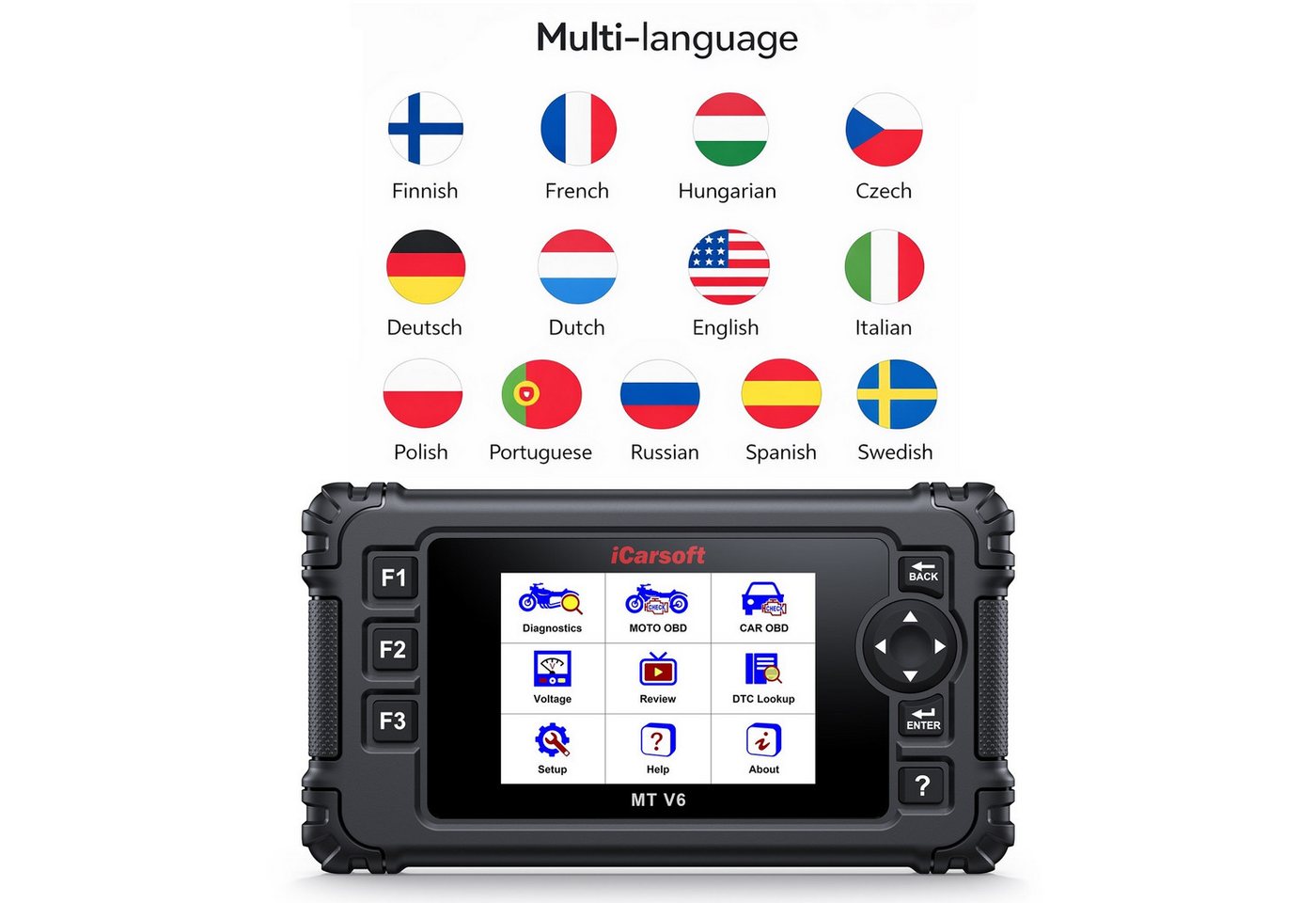 iCarsoft OBD2-Diagnosegerät MT V6 für SUZUKI Motorräder OBD Scanner +Adapter +Updates Bild 2