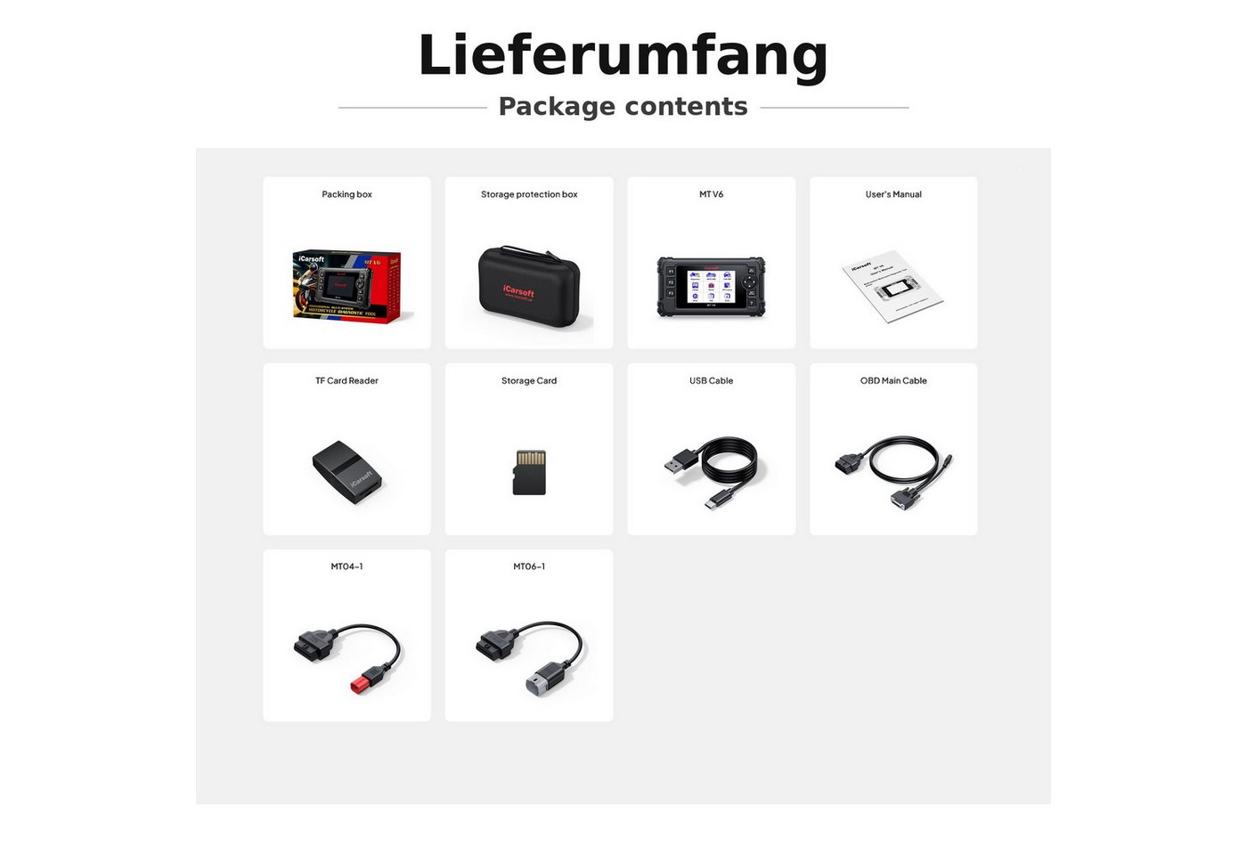 iCarsoft OBD2-Diagnosegerät MT V6 für SUZUKI Motorräder OBD Scanner +Adapter +Updates Bild 5
