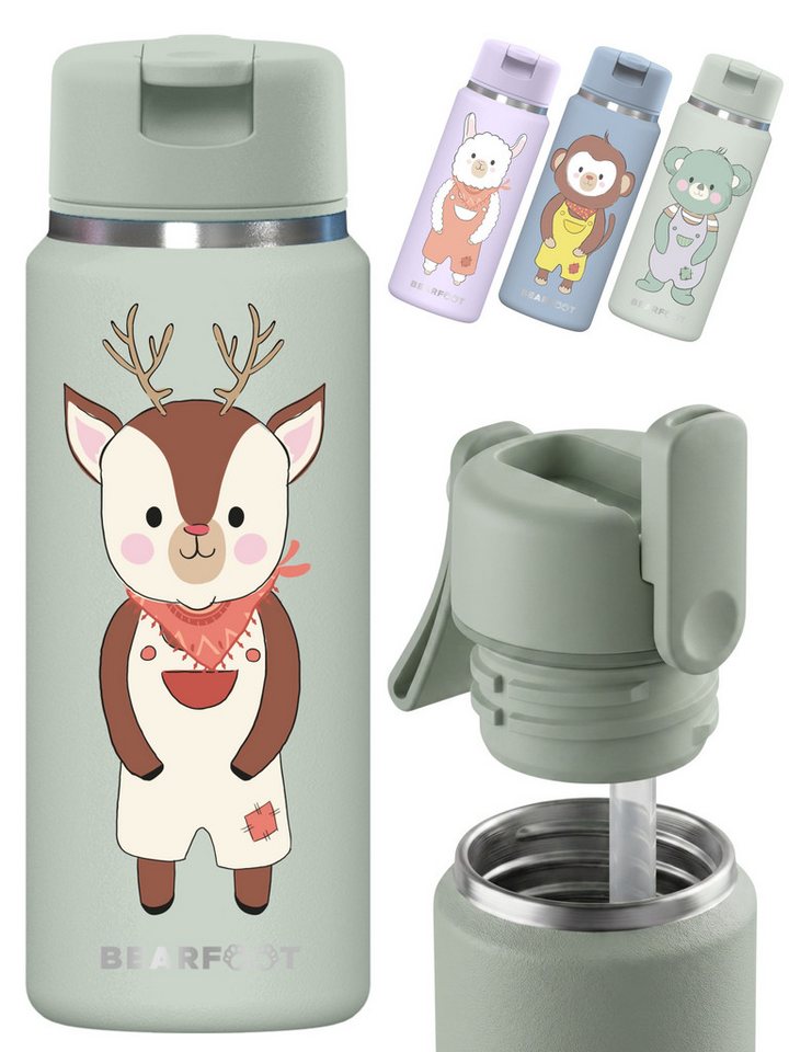 BEARFOOT Trinkflasche TINY Thermo Kinder Trinkflasche Edelstahl - Reh, Thermosflasche, auslaufsicher, Edelstahl, Kinderflasche, BPA-frei Bild 2