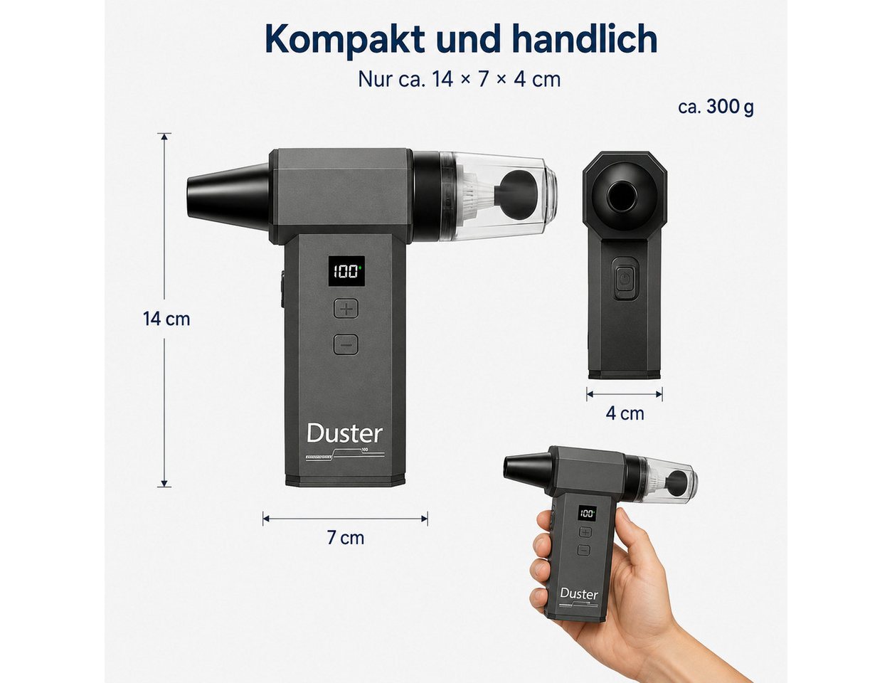 XEOOCE Akku-Handstaubsauger Staubsauger Handstaubsauger Tragbare Elektrische Staubgebläse, mit Beutel