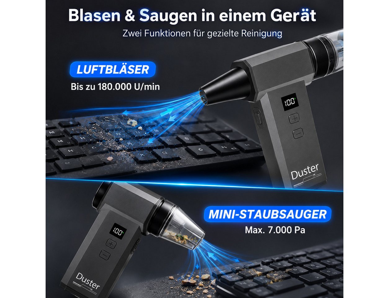 XEOOCE Akku-Handstaubsauger Staubsauger Handstaubsauger Tragbare Elektrische Staubgebläse, mit Beutel Bild 3